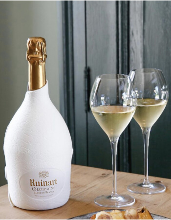 Ruinart Set 2 Neutrale Glasër 41 cl & Blanc de Blancs second skin - 75 cl