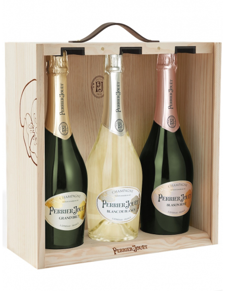 Perrier-jouët Coffret bois Trio Blanc de blancs, Brut & Rosé - 3 x 75 cl