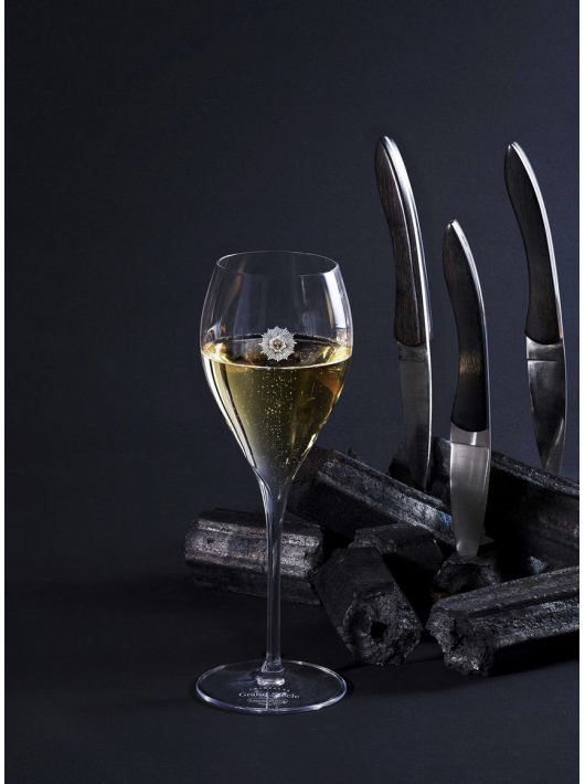 Laurent-Perrier 2 Gläser Grand Siècle 33 cl mit Markierung 10 cl