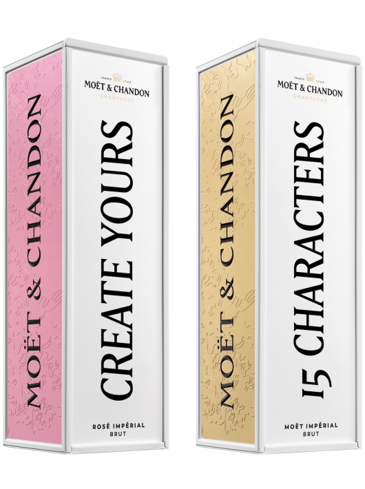 Moët & Chandon Duo Rosé & Brut Impérial Giftbox Métal Personnalisable - 2 x 75 CL